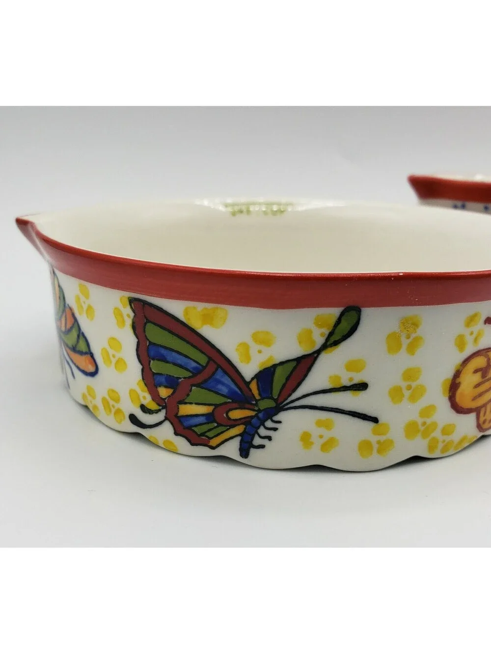 Pier 1 Butterfly Measuring Cups Set of 4 Ceramic Flowers Wing Handles